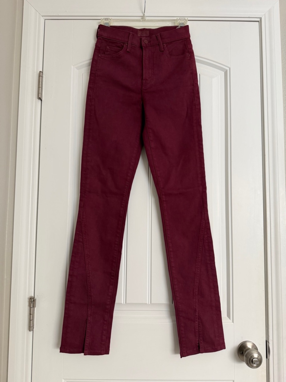 MOTHER Burgundy High-Rise Denim